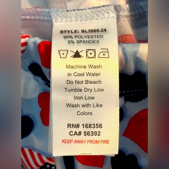 HEARTS Pajama Lounge Pants * size XXL 2X 2XL * Blue Red White * Heart and Flag * - Picture 7 of 9